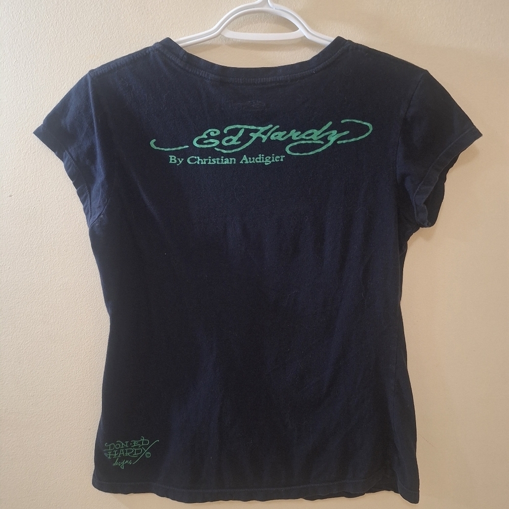Ed Hardy by Christian Audigier Vintage "Love is a Gamble" t-shirt Size L - Picture 4 of 6